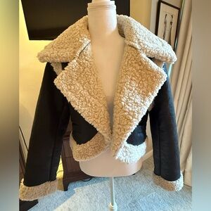 dh NEW YORK Black and Cream Teddy Jacket